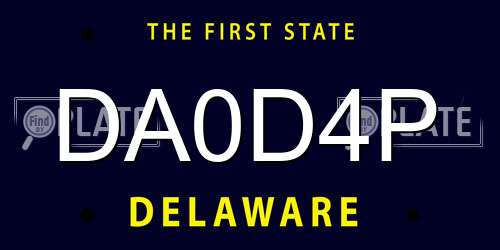 DA0D4P Delaware License Plate