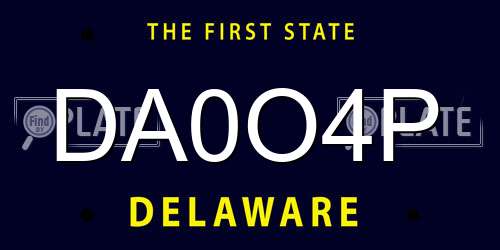 DA0O4P Delaware License Plate