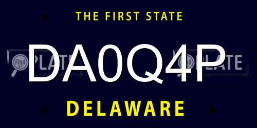 DA0Q4P Delaware License Plate