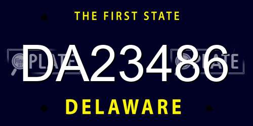 DA23486 Delaware License Plate