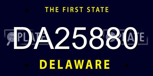 DA25880 Delaware License Plate