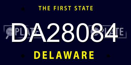 DA28084 Delaware License Plate