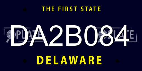 DA2B084 Delaware License Plate