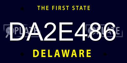 DA2E486 Delaware License Plate
