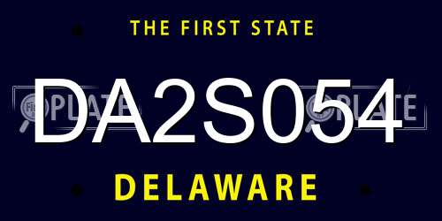 DA2S054 Delaware License Plate