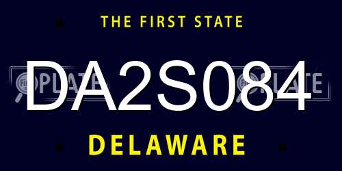 DA2S084 Delaware License Plate