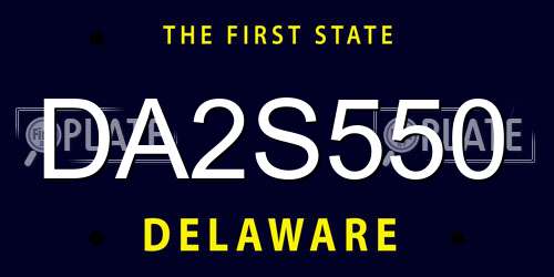 DA2S550 Delaware License Plate