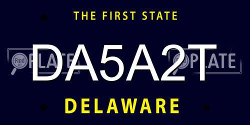DA5A2T Delaware License Plate