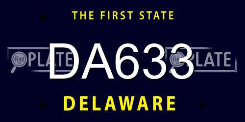 DA633 Delaware License Plate