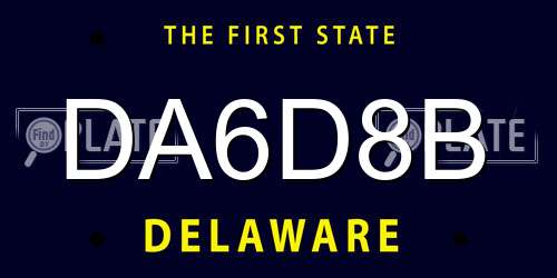 DA6D8B Delaware License Plate