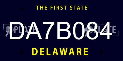 DA7B084 Delaware License Plate