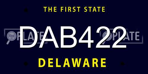 DAB422 Delaware License Plate