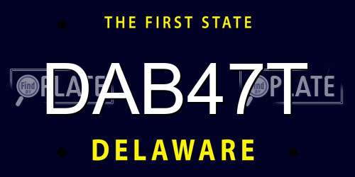 DAB47T Delaware License Plate