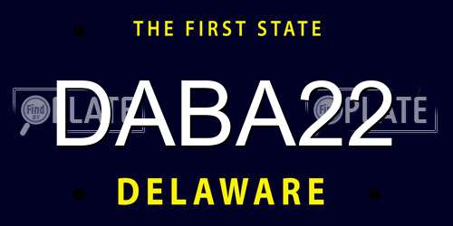 DABA22 Delaware License Plate