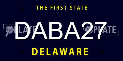 DABA27 Delaware License Plate