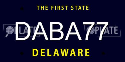 DABA77 Delaware License Plate