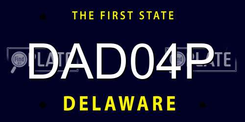 DAD04P Delaware License Plate
