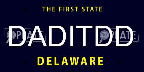 DADITDD Delaware License Plate