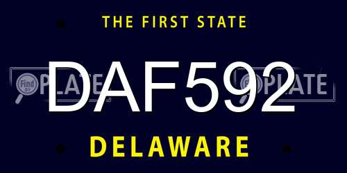 DAF592 Delaware License Plate