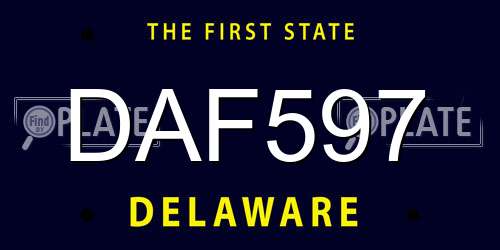 DAF597 Delaware License Plate