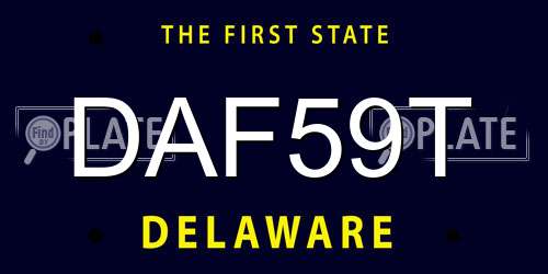 DAF59T Delaware License Plate