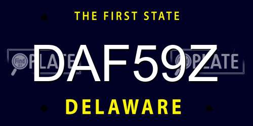 DAF59Z Delaware License Plate