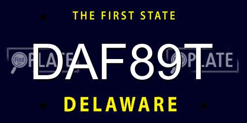 DAF89T Delaware License Plate