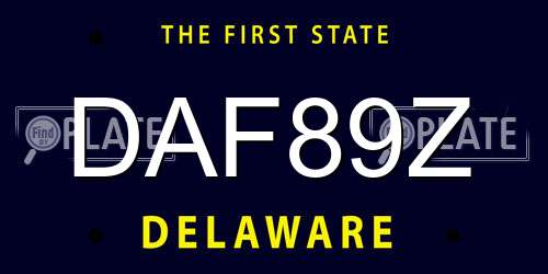 DAF89Z Delaware License Plate