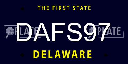 DAFS97 Delaware License Plate