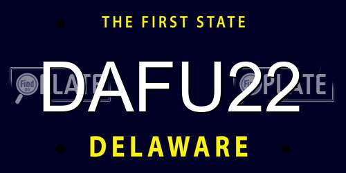 DAFU22 Delaware License Plate
