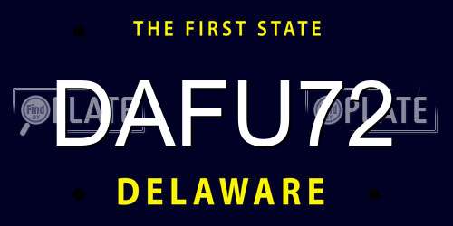 DAFU72 Delaware License Plate