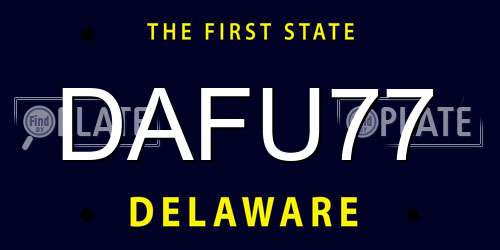 DAFU77 Delaware License Plate