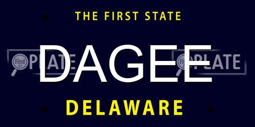 DAGEE Delaware License Plate