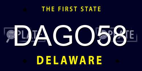 DAGO58 Delaware License Plate
