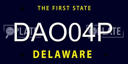 DAO04P Delaware License Plate