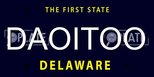 DAOITOO Delaware License Plate