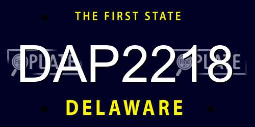 DAP2218 Delaware License Plate