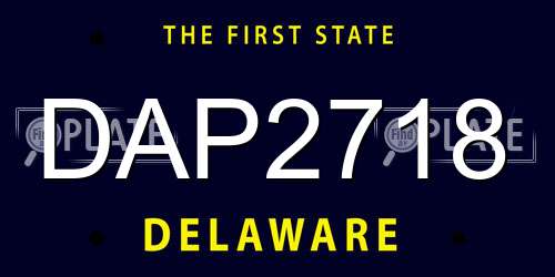 DAP2718 Delaware License Plate