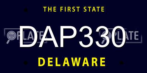 DAP330 Delaware License Plate