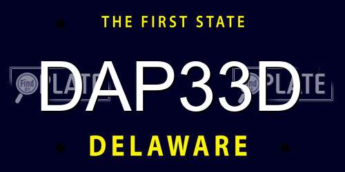 DAP33D Delaware License Plate