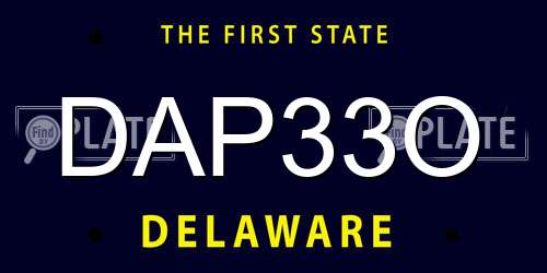 DAP33O Delaware License Plate
