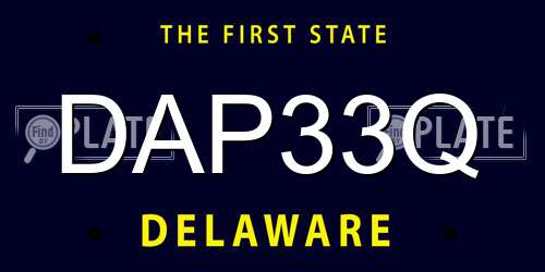 DAP33Q Delaware License Plate