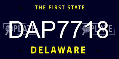 DAP7718 Delaware License Plate