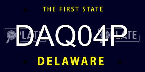 DAQ04P Delaware License Plate