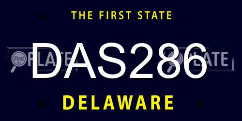 DAS286 Delaware License Plate