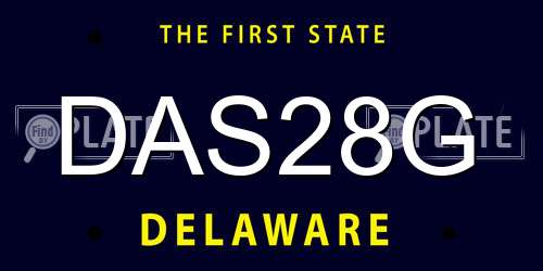 DAS28G Delaware License Plate