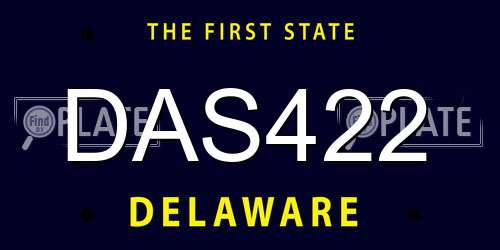 DAS422 Delaware License Plate