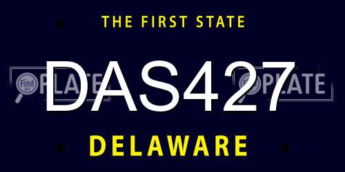 DAS427 Delaware License Plate