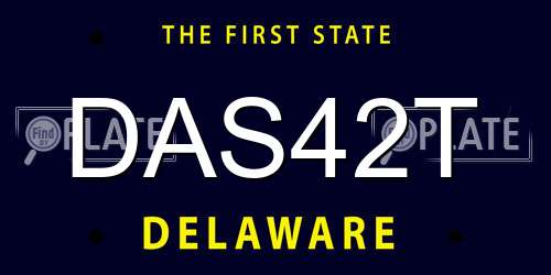 DAS42T Delaware License Plate