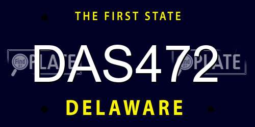 DAS472 Delaware License Plate